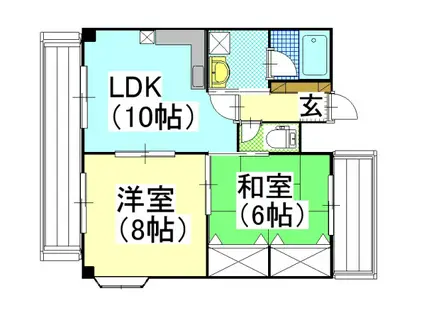 メゾンタイショウ3(2LDK/3階)の間取り写真