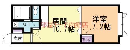 VILLA川原(1LDK/1階)の間取り写真