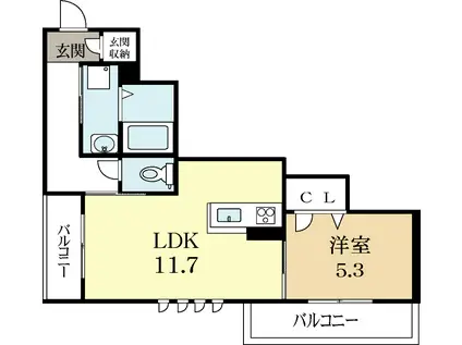 SHA MAISON CEST LEPIEDシャーメゾンセルピィエ(1LDK/2階)の間取り写真