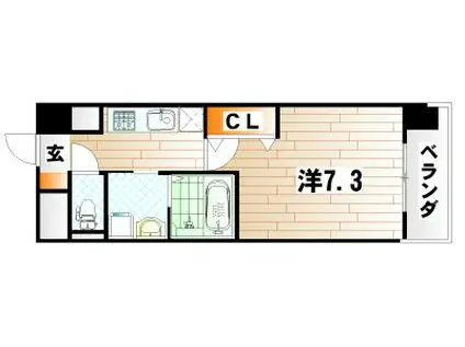 CENTER MARK三萩野(1K/9階)の間取り写真