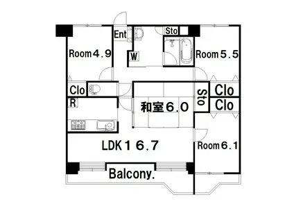 ダイアパレス長崎ステーションプラザ(4LDK/15階)の間取り写真