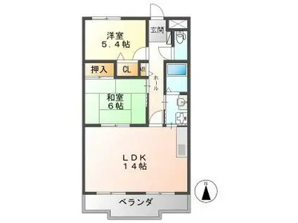 YOKOI HOUSEVII(2LDK/3階)の間取り写真