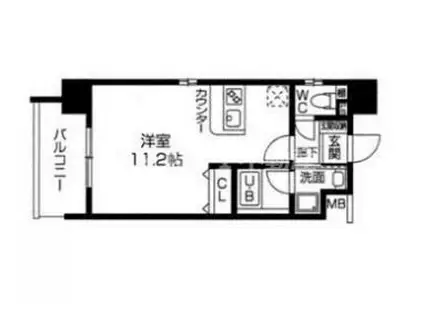 アーバンフラッツ上町(ワンルーム/14階)の間取り写真