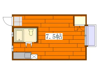 キングスコート(ワンルーム/2階)の間取り写真