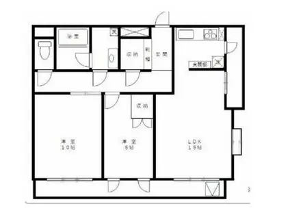 アーバングレイス(2LDK/2階)の間取り写真