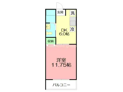 ラ・カーサ・フェリーチェ(1DK/2階)の間取り写真