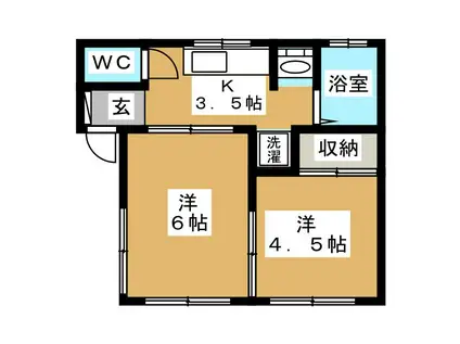 メゾンはやし(2K/1階)の間取り写真