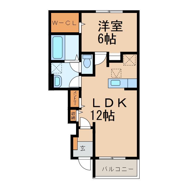 セレーナ(1LDK/1階)の間取り写真