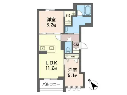 ラ・シャンス(2LDK/2階)の間取り写真
