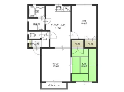 プレジール弥彦(3DK/2階)の間取り写真