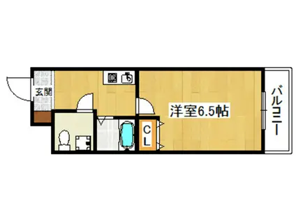 F・Hグリーンロイヤル高槻(1K/2階)の間取り写真