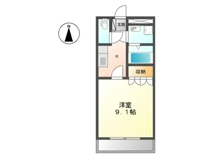 グランドビラ・コート(1K/2階)の間取り写真