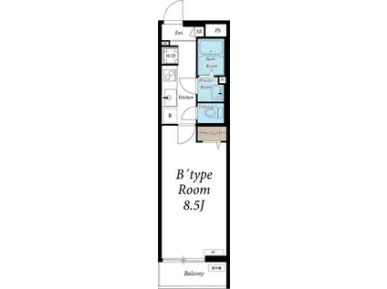 リブリ・ロコロ(1K/4階)の間取り写真