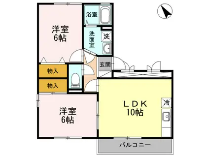 ロイヤルガーデン A303(2LDK/3階)の間取り写真