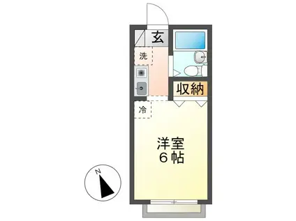 欧日ハイムII(1K/2階)の間取り写真