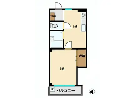 中村ハイツ(1K/2階)の間取り写真