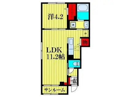 BRISA DESPACIOIII(1LDK/1階)の間取り写真