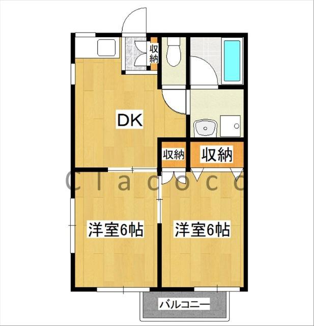 セントポーリア(2DK/2階)の間取り写真
