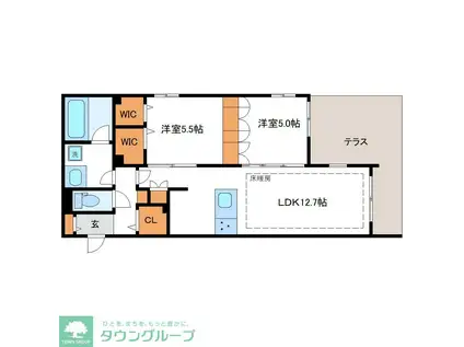 PREMIUM MAISON光(2LDK/1階)の間取り写真