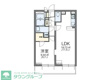レオパレスカーサ(1LDK/4階)の間取り写真
