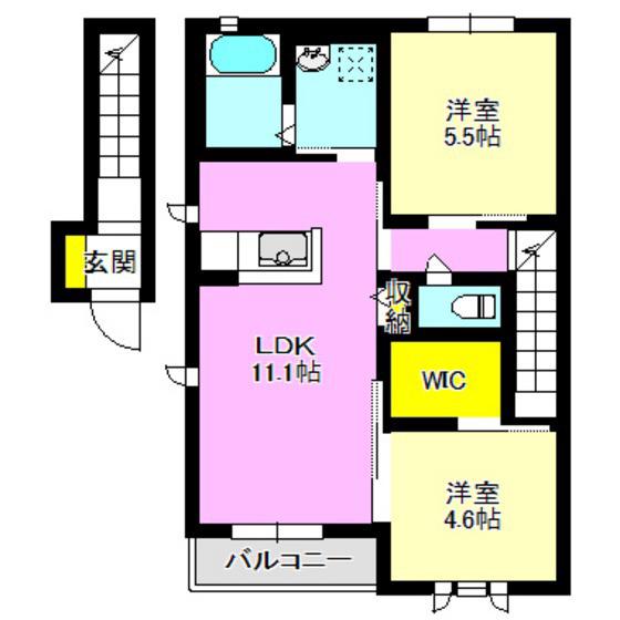 JOAN(2LDK/2階)の間取り写真