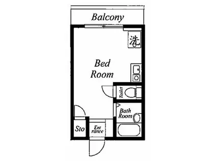 ハイツ・ラ・ビスタ(1DK/3階)の間取り写真