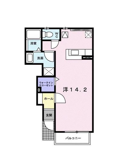 OAZO B(ワンルーム/1階)の間取り写真