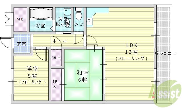 エクセレント都I(2LDK/3階)の間取り写真