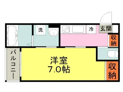 BRAVEBASE アリビオ(1K/2階)の間取り写真