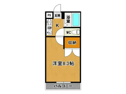 フリージア(1K/2階)の間取り写真