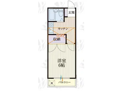 BCASA坂戸XRE-BORN(1K/1階)の間取り写真