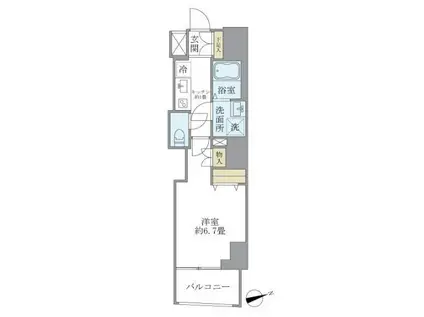 PREMIER市谷薬王寺 プルミエ市谷薬王寺(1K/4階)の間取り写真