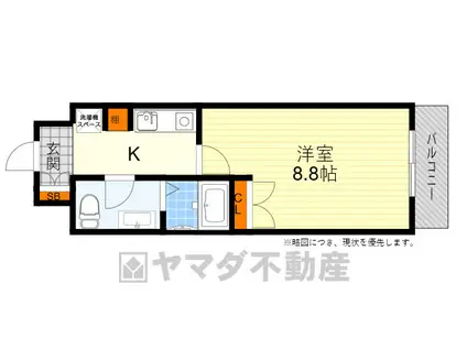 ヴィラフェザントⅡ(1K/1階)の間取り写真