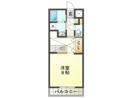 アーク・メゾン(1K/2階)の間取り写真