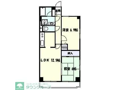 ビガーヒルズ宮崎台(2LDK/2階)の間取り写真