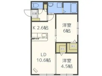 GRACIAS N43(2LDK/1階)の間取り写真