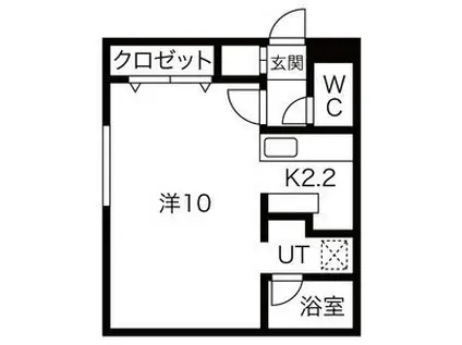 BLOCK岩見沢(1K/1階)の間取り写真
