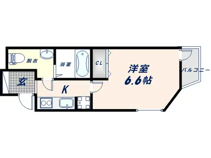 ザ・シティ大今里(1K/1階)の間取り写真