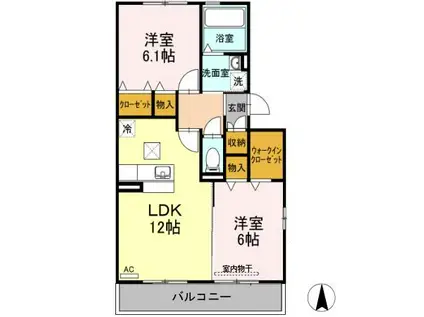 グレイスSE(2LDK/1階)の間取り写真