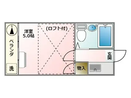 ライフピアエレガンス(1K/1階)の間取り写真