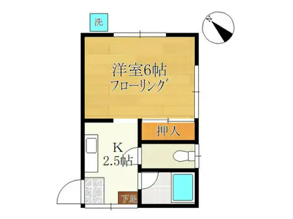 リバージュ飯島(1K/1階)の間取り写真