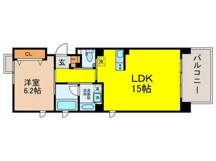 望園荘ウィル南田辺5丁目(1LDK/4階)の間取り写真