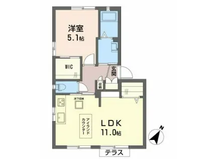 シャーメゾン堤丘(1LDK/1階)の間取り写真