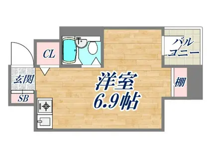 コメットマンション鴻池(ワンルーム/10階)の間取り写真