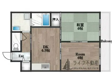 メゾンド中新開(2DK/2階)の間取り写真