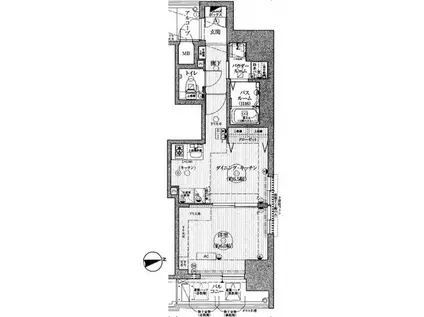 エステムプラザ名古屋駅前プライムタワー(1DK/7階)の間取り写真
