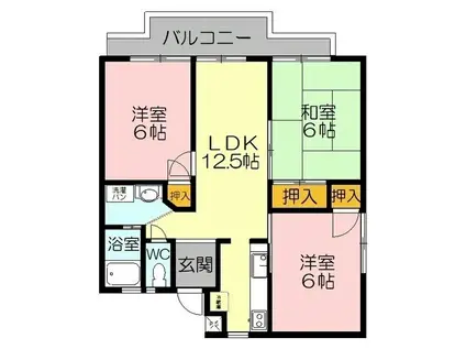 森村アビタシオン(3LDK/3階)の間取り写真