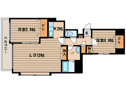 メトロマリオン(2LDK/5階)の間取り写真