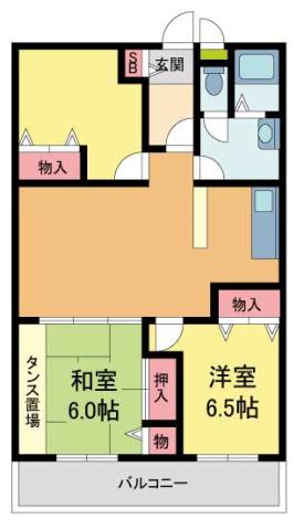 ファミール宝塚(3LDK/1階)の間取り写真