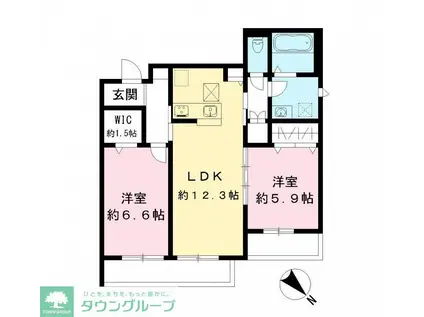 メゾンブランシュ北柏(2LDK/3階)の間取り写真